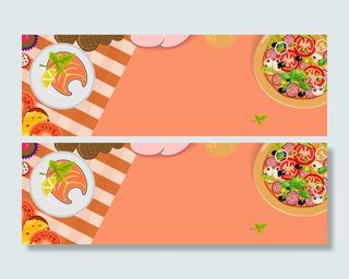 手绘美食背景高清