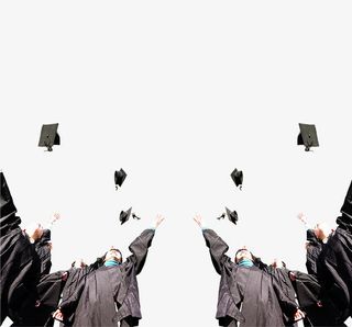 毕业季人物插画背景免抠