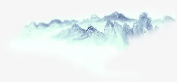 创意合成山水水墨设计免抠