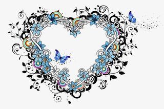 爱心花纹边框素材免抠