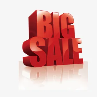 bigsale  字体 立体字 红色 投影免抠