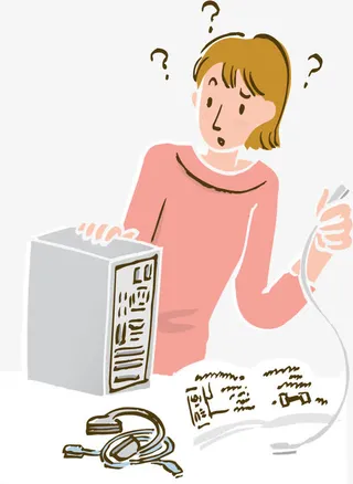 矢量手绘修理电脑免抠