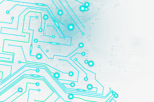 浅蓝色发光线路免抠