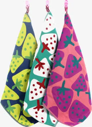 彩色草莓方巾免抠