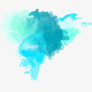 蓝色水彩免抠