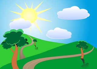 清新卡通风景背景素材高清