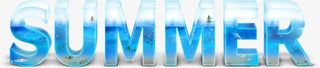 summer海水样式字体设计免抠