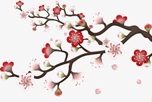 中国风花朵樱花装饰免抠