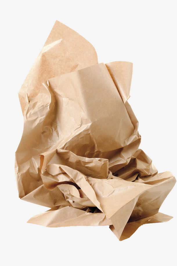 黄色揉皱的牛皮纸免抠