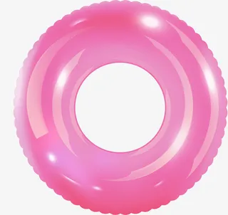 粉色卡通闪耀游泳圈免抠