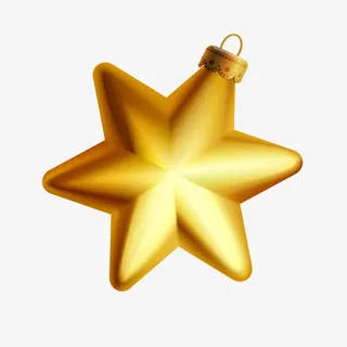 圣诞节金色星星挂饰免抠