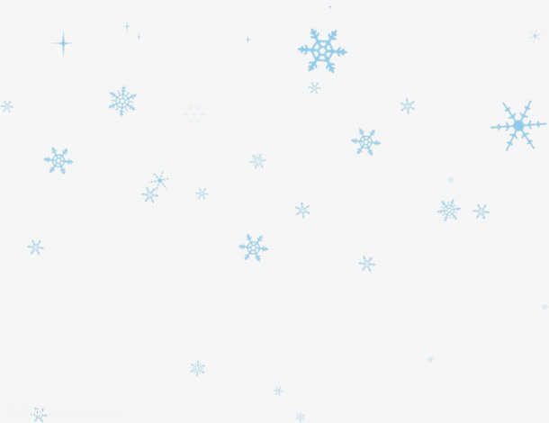 蓝色唯美漂浮冬日雪花免抠