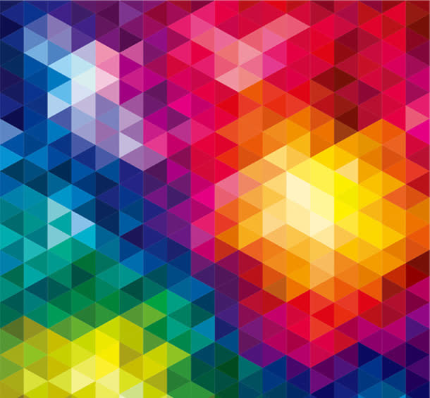 彩色三角形拼接光效海报背景