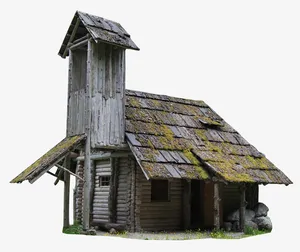 破旧木屋房子免抠