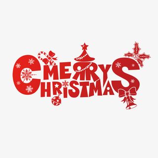 圣诞快乐剪纸字体免抠