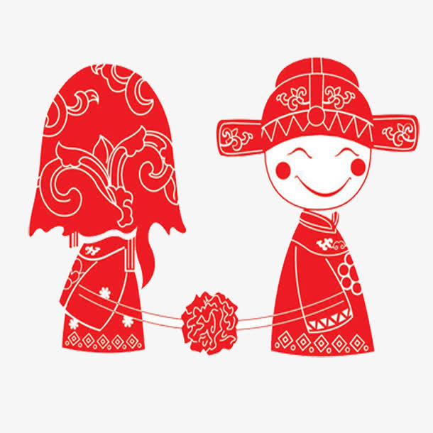 剪纸新人造型免抠