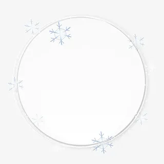 手绘白色圆圈雪花图案免抠