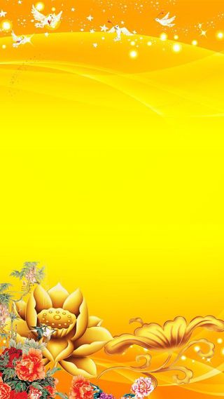 金黄色玫瑰花黄色渐变H5背景高清