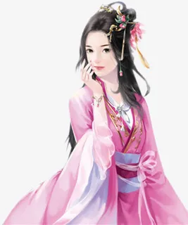 古风立绘粉红色衣服美女免抠