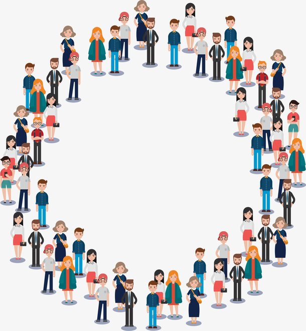 中国人口日密集人群免抠