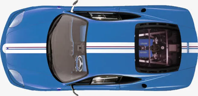 蓝色汽车平面图设计免抠