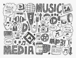 水彩话筒底纹免抠