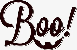 黑色趣味英文标签免抠