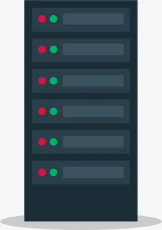 矩形黑色矢量卡通服务器免抠