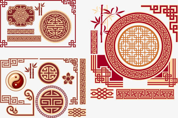 矢量窗花贴纸中国风矢量免抠