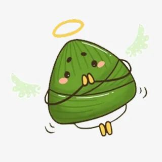 卡通绿色可爱的粽子免抠