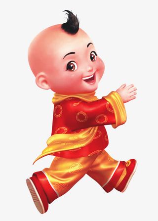 春节中国风福娃免抠