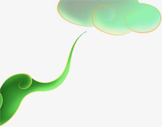 端午节云朵绿叶装饰免抠