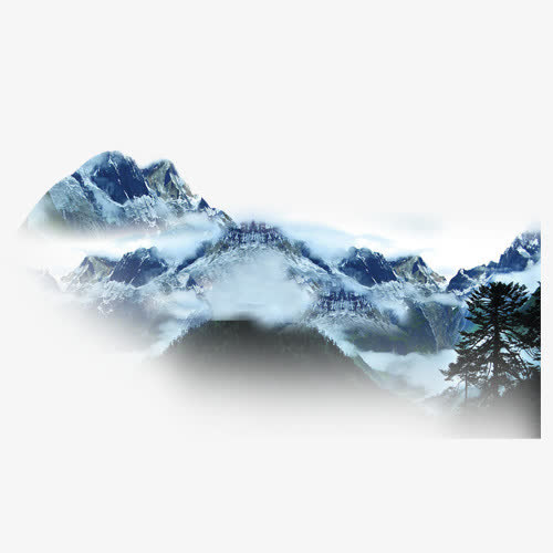 绵绵雪山漂浮素材免抠