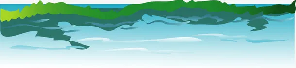 清新卡通湖水波纹免抠