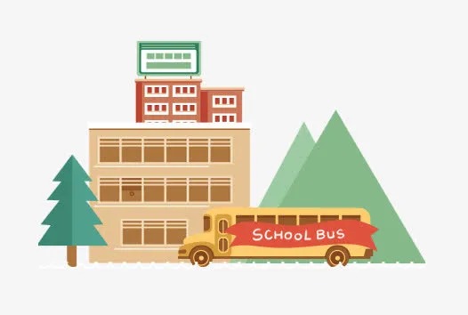 校车到达学校免抠