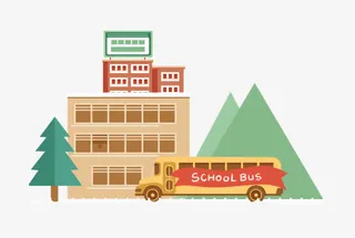 校车到达学校免抠