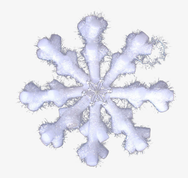 白色立体雪花片圣诞装饰免抠