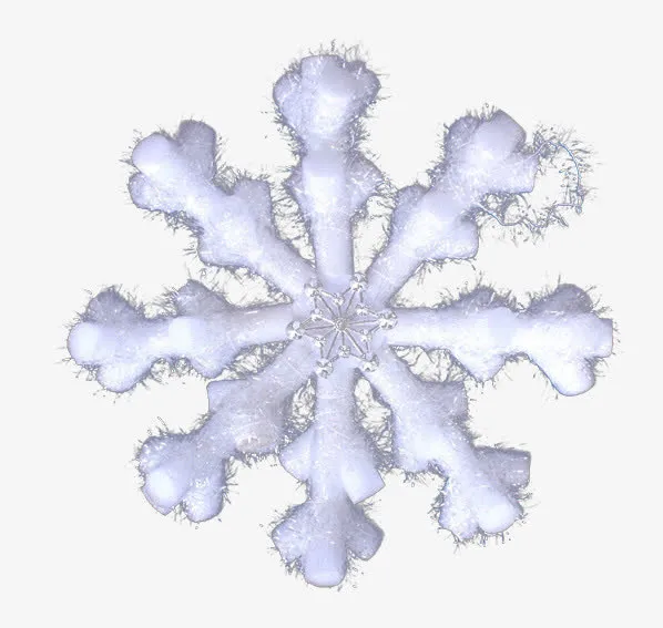 白色立体雪花片圣诞装饰免抠