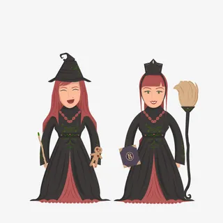 矢量开心女巫免抠