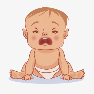 哭泣的婴儿免抠