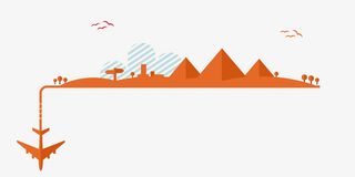 橙色山峰风景矢量图免抠