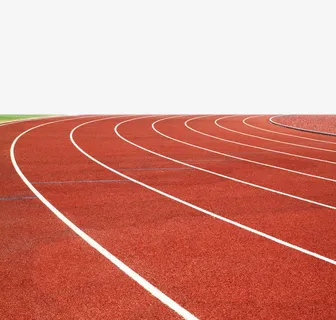 手绘红色弯道跑道免抠