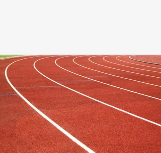 手绘红色弯道跑道免抠