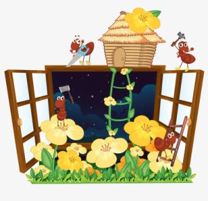 窗外的花朵免抠