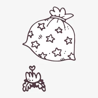 矢量手绘星星袋子免抠