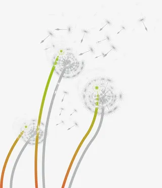 绿色春季清新蒲公英免抠