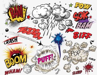 卡通漫画风格爆炸效果矢量素材免抠