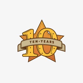 复古五角星10年质保图标免抠免抠