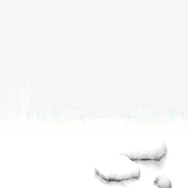 白色雪景免抠