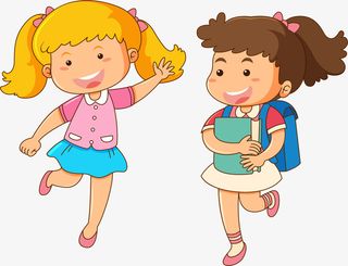一起上学的小女孩免抠